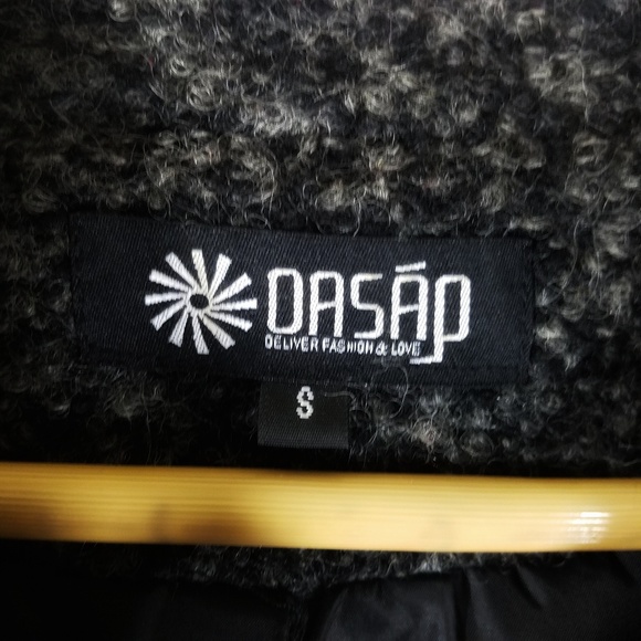 Gray Marled Drape Front Jacket - Picture 3 of 3